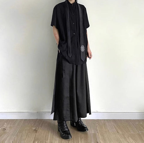 中性的 袴パンツ ブラック モダン /ユニセックス ・メンズ モレビー|モード系ファッションブランド